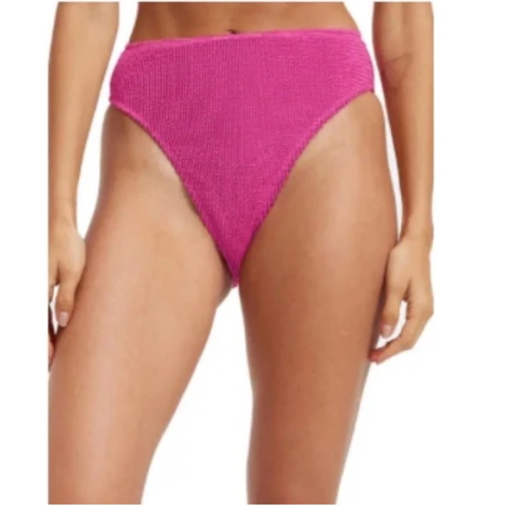 NWT GOOD AMERICAN Always Fits Sculpt Bikini Bottoms In Fuschia Pink